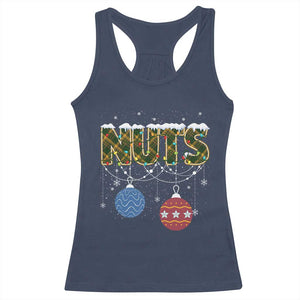 Christmas Couples Racerback Tank Top Chestnuts Xmas Matching Family Funny Nuts TS02 Navy Print Your Wear