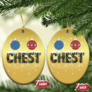 Christmas Couples Christmas Ornament Chestnuts Xmas Matching Family Funny Chest TS02 Oval Gold Print Your Wear