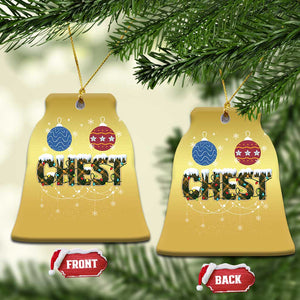 Christmas Couples Christmas Ornament Chestnuts Xmas Matching Family Funny Chest TS02 Bell Flake Gold Print Your Wear