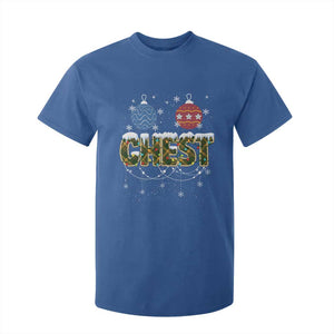 Christmas Couples T Shirt For Kid Chestnuts Xmas Matching Family Funny Chest TS02 Royal Blue Print Your Wear