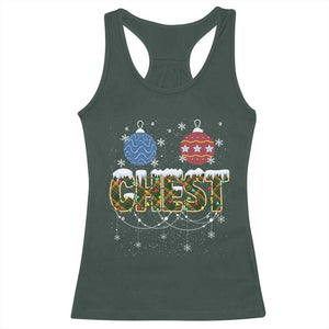 Christmas Couples Racerback Tank Top Chestnuts Xmas Matching Family Funny Chest TS02 Dark Forest Green Print Your Wear