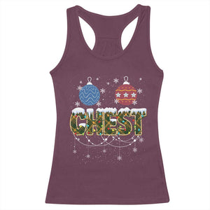 Christmas Couples Racerback Tank Top Chestnuts Xmas Matching Family Funny Chest TS02 Maroon Print Your Wear