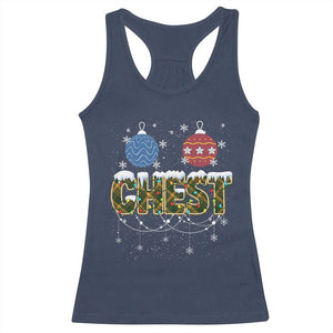 Christmas Couples Racerback Tank Top Chestnuts Xmas Matching Family Funny Chest TS02 Navy Print Your Wear