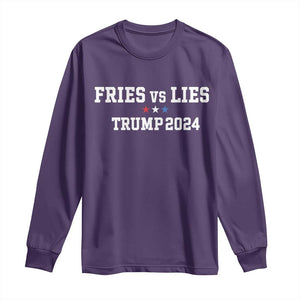 Funny Trump French Fry Long Sleeve Shirt Fries vs Lies 2024 TS02 Purple Print Your Wear