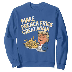 Funny Trump Fry 2024 Sweatshirt Make French Fries Great Again Cooking TS02 Royal Blue Print Your Wear