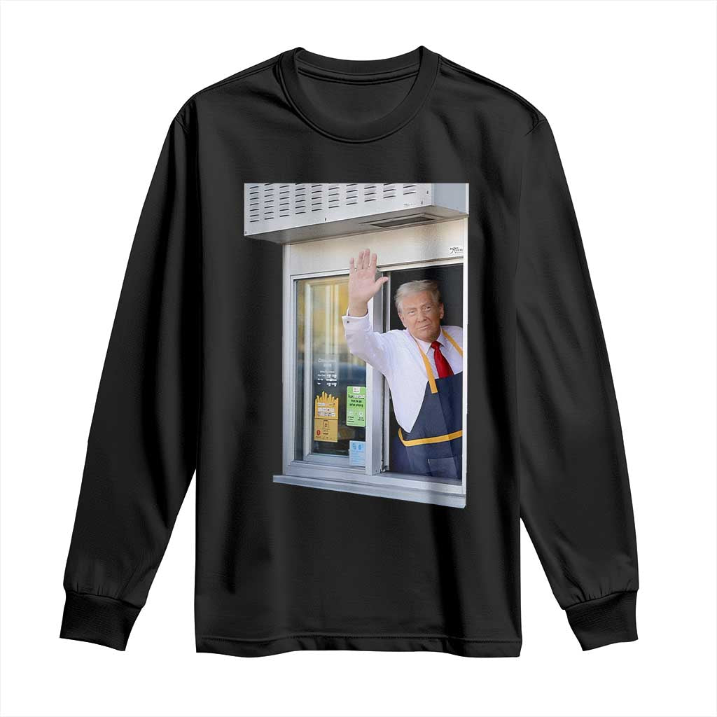 Funny Trump French Fries Long Sleeve Shirt 47th US President TS02 Black Print Your Wear