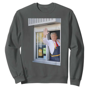 Funny Trump French Fries Sweatshirt 47th US President TS02 Dark Heather Print Your Wear