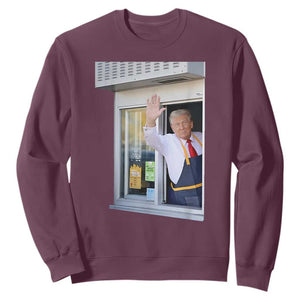 Funny Trump French Fries Sweatshirt 47th US President TS02 Maroon Print Your Wear