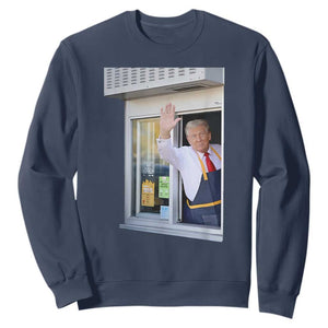 Funny Trump French Fries Sweatshirt 47th US President TS02 Navy Print Your Wear