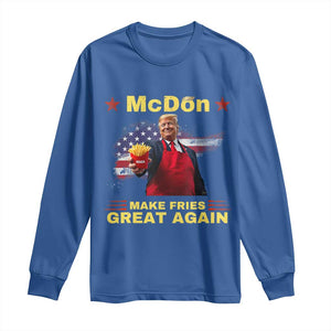 Funny Trump Friend Fry Long Sleeve Shirt McDon 2024 Make Fries Great Again TS02 Royal Blue Print Your Wear