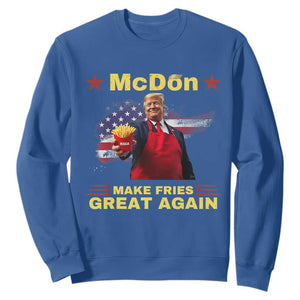 Funny Trump Friend Fry Sweatshirt McDon 2024 Make Fries Great Again TS02 Royal Blue Print Your Wear