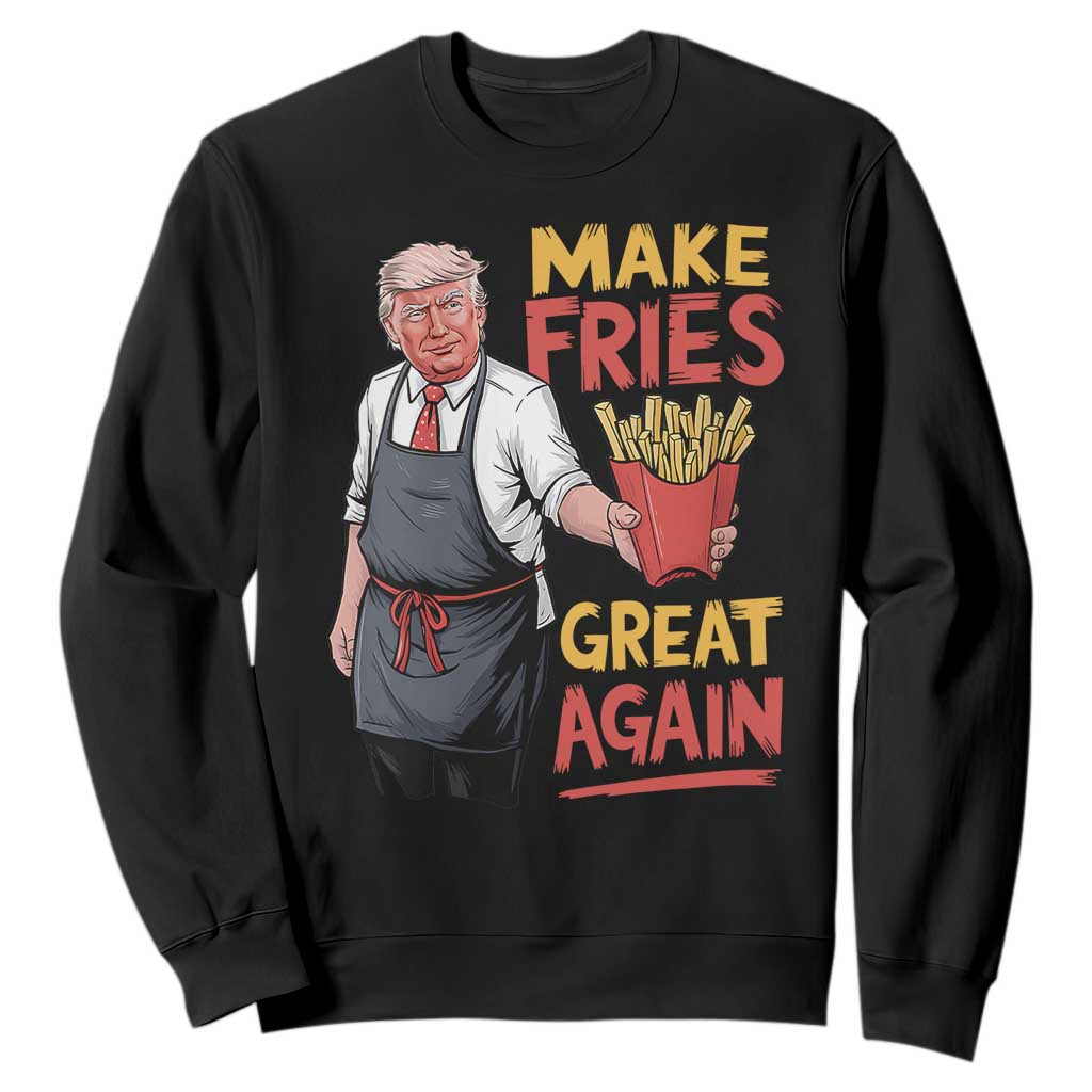 Funny Trump Fry 2024 Sweatshirt Make Fries Great Again TS02 Black Print Your Wear