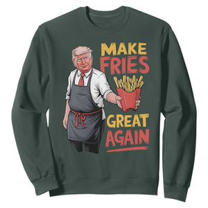 Funny Trump Fry 2024 Sweatshirt Make Fries Great Again TS02 Dark Forest Green Print Your Wear