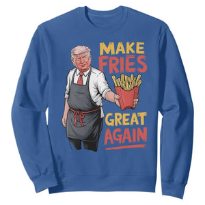 Funny Trump Fry 2024 Sweatshirt Make Fries Great Again TS02 Royal Blue Print Your Wear