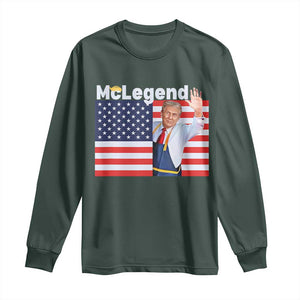 Funny Trump French Fries 2024 Long Sleeve Shirt McLegend Fast Food Worker American Flag TS02 Dark Forest Green Print Your Wear