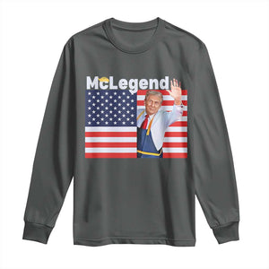 Funny Trump French Fries 2024 Long Sleeve Shirt McLegend Fast Food Worker American Flag TS02 Dark Heather Print Your Wear