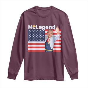 Funny Trump French Fries 2024 Long Sleeve Shirt McLegend Fast Food Worker American Flag TS02 Maroon Print Your Wear