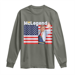 Funny Trump French Fries 2024 Long Sleeve Shirt McLegend Fast Food Worker American Flag TS02 Military Green Print Your Wear