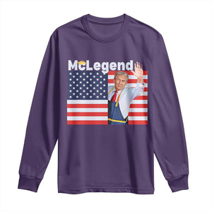 Funny Trump French Fries 2024 Long Sleeve Shirt McLegend Fast Food Worker American Flag TS02 Purple Print Your Wear