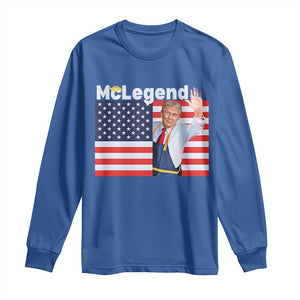 Funny Trump French Fries 2024 Long Sleeve Shirt McLegend Fast Food Worker American Flag TS02 Royal Blue Print Your Wear