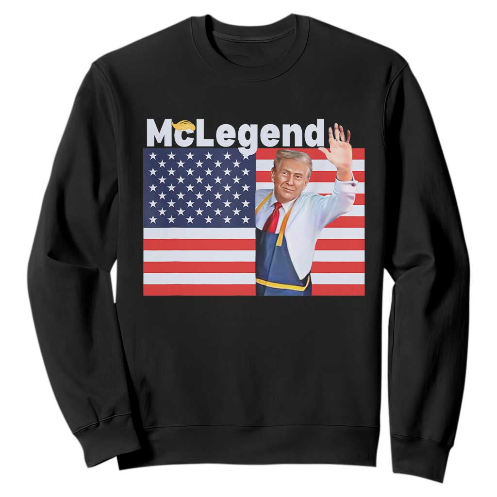 Funny Trump French Fries 2024 Sweatshirt McLegend Fast Food Worker American Flag TS02 Black Print Your Wear