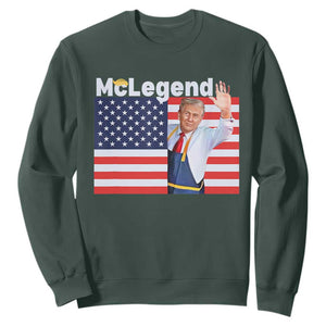 Funny Trump French Fries 2024 Sweatshirt McLegend Fast Food Worker American Flag TS02 Dark Forest Green Print Your Wear