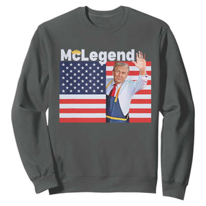 Funny Trump French Fries 2024 Sweatshirt McLegend Fast Food Worker American Flag TS02 Dark Heather Print Your Wear