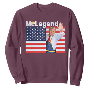 Funny Trump French Fries 2024 Sweatshirt McLegend Fast Food Worker American Flag TS02 Maroon Print Your Wear