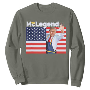 Funny Trump French Fries 2024 Sweatshirt McLegend Fast Food Worker American Flag TS02 Military Green Print Your Wear