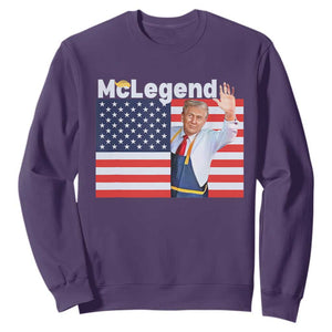 Funny Trump French Fries 2024 Sweatshirt McLegend Fast Food Worker American Flag TS02 Purple Print Your Wear