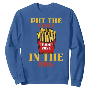 Funny Trump French Fry 2024 Sweatshirt Put The Fries In The Bag Fast Food TS02 Royal Blue Print Your Wear