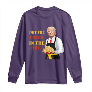 Funny Trump French Fry Long Sleeve Shirt Put The Fries In The Bag 2024 Fast Food Worker TS02 Purple Print Your Wear