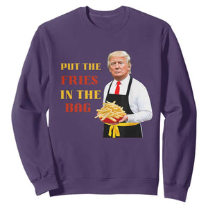 Funny Trump French Fry Sweatshirt Put The Fries In The Bag 2024 Fast Food Worker TS02 Purple Print Your Wear