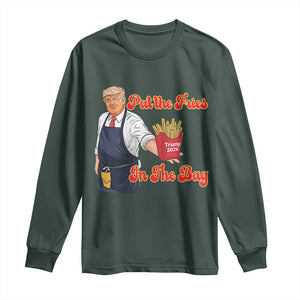 Funny Trump French Fry Long Sleeve Shirt Fast Food Put The Fries In The Bag TS02 Dark Forest Green Print Your Wear