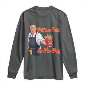 Funny Trump French Fry Long Sleeve Shirt Fast Food Put The Fries In The Bag TS02 Dark Heather Print Your Wear