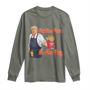 Funny Trump French Fry Long Sleeve Shirt Fast Food Put The Fries In The Bag TS02 Military Green Print Your Wear