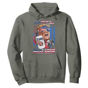 Trump Won 2024 Hoodie Make 4th of July Great Again Beer Drinking USA Party American Flag TS02 Military Green Print Your Wear