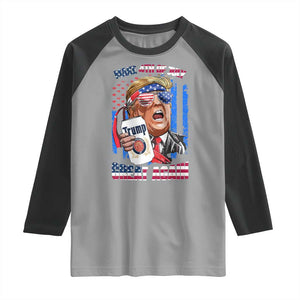 Trump Won 2024 Raglan Shirt Make 4th of July Great Again Beer Drinking USA Party American Flag TS02 Sport Gray Black Print Your Wear