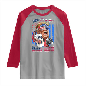 Trump Won 2024 Raglan Shirt Make 4th of July Great Again Beer Drinking USA Party American Flag TS02 Sport Gray Red Print Your Wear