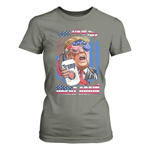 Trump Won 2024 T Shirt For Women Make 4th of July Great Again Beer Drinking USA Party American Flag TS02 Military Green Print Your Wear