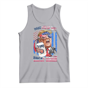 Trump Won 2024 Tank Top Make 4th of July Great Again Beer Drinking USA Party American Flag TS02 Athletic Heather Print Your Wear