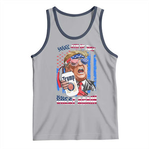 Trump Won 2024 Tank Top Make 4th of July Great Again Beer Drinking USA Party American Flag TS02 Athletic Heather Navy Print Your Wear