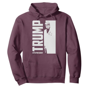 Trump 2024 Hoodie He Won 4th President Take America Back TS02 Maroon Print Your Wear