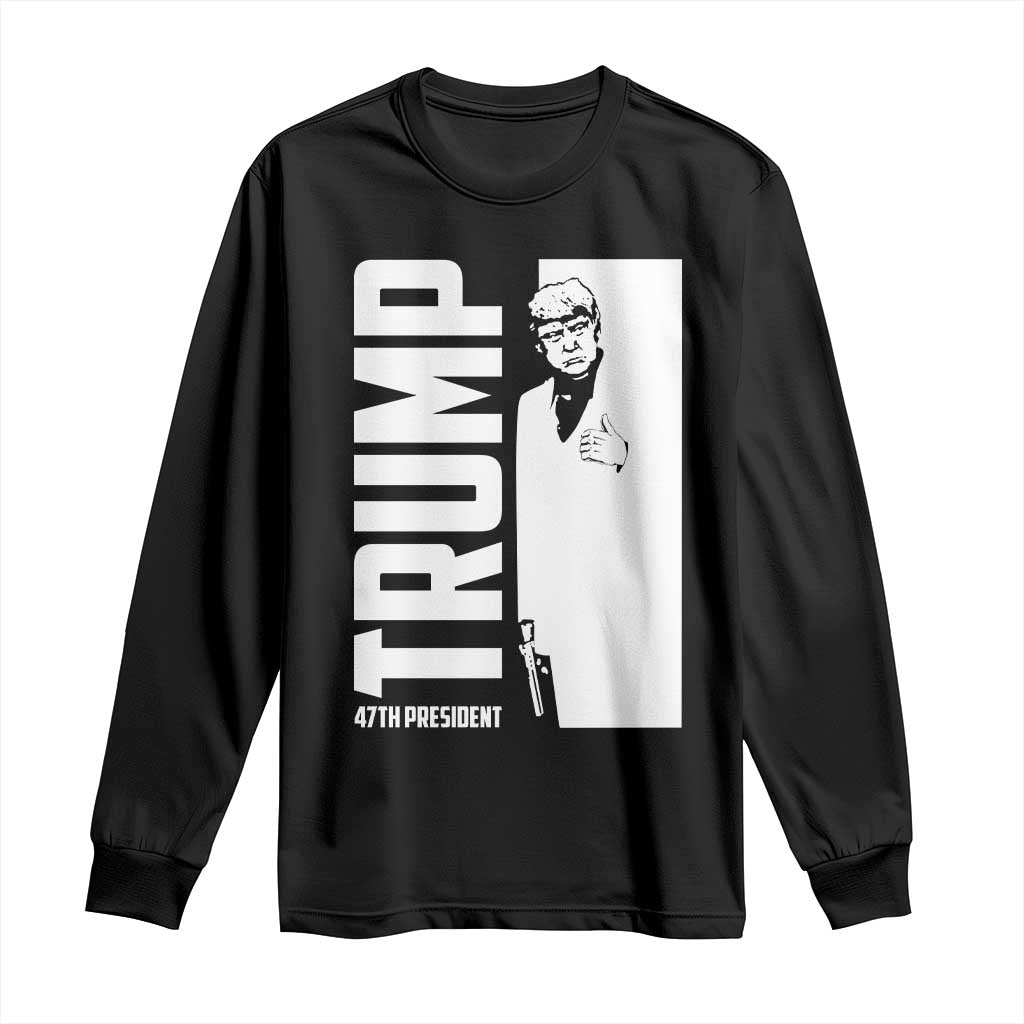 Trump 2024 Long Sleeve Shirt He Won 4th President Take America Back TS02 Black Print Your Wear