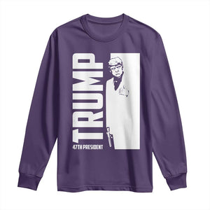 Trump 2024 Long Sleeve Shirt He Won 4th President Take America Back TS02 Purple Print Your Wear