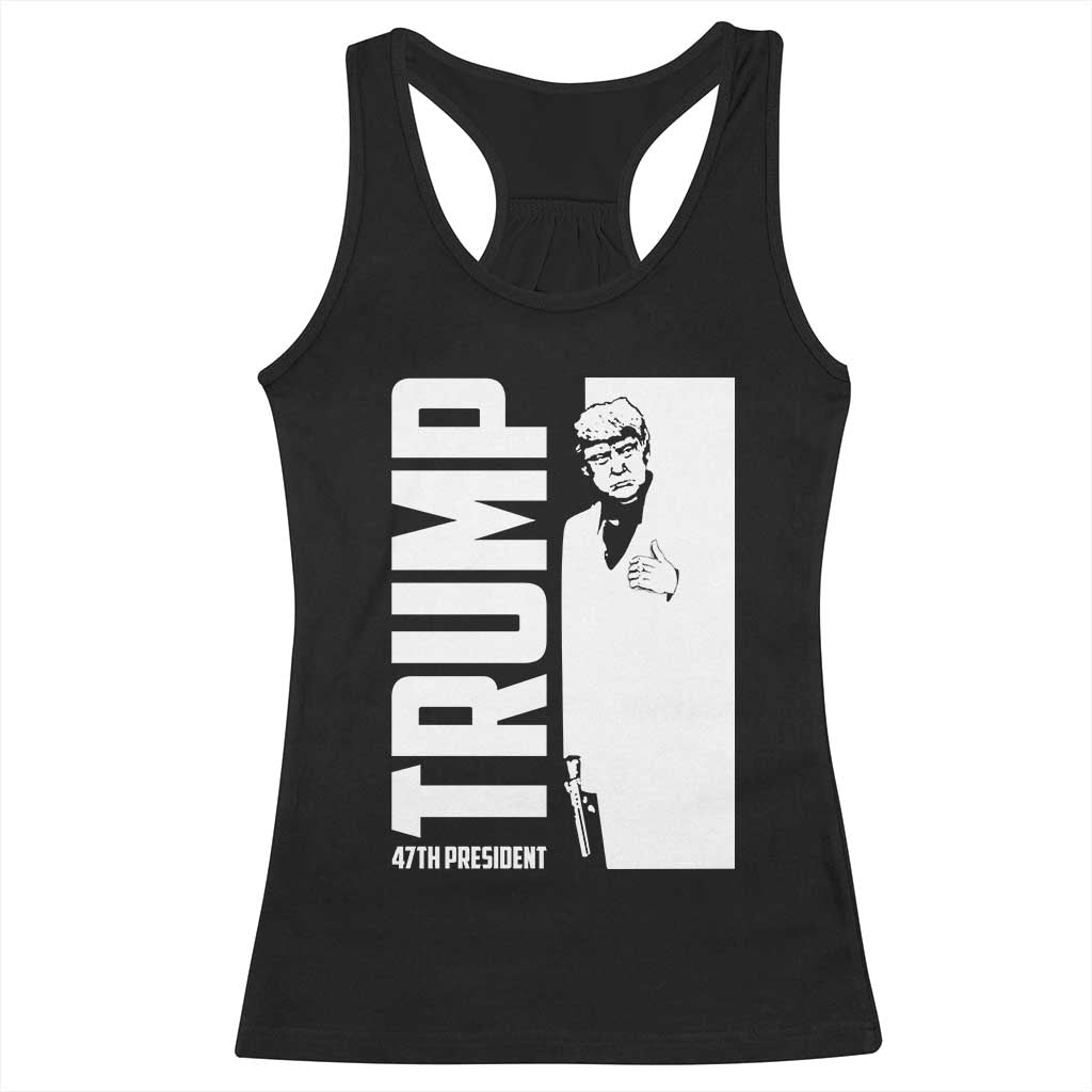 Trump 2024 Racerback Tank Top He Won 4th President Take America Back TS02 Black Print Your Wear