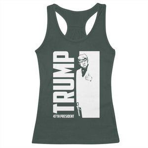 Trump 2024 Racerback Tank Top He Won 4th President Take America Back TS02 Dark Forest Green Print Your Wear