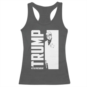 Trump 2024 Racerback Tank Top He Won 4th President Take America Back TS02 Dark Heather Print Your Wear