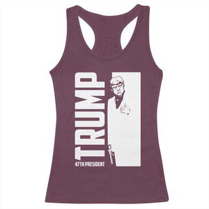 Trump 2024 Racerback Tank Top He Won 4th President Take America Back TS02 Maroon Print Your Wear