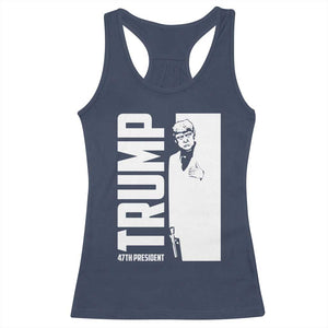 Trump 2024 Racerback Tank Top He Won 4th President Take America Back TS02 Navy Print Your Wear